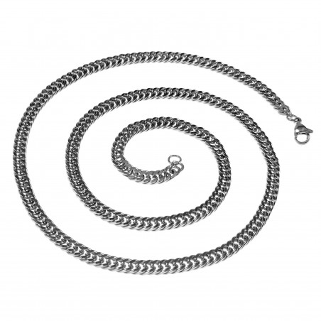 55cm - 56cm x 4,5mm Gourmet Ketting - Unisex - RVS - Schakelketting