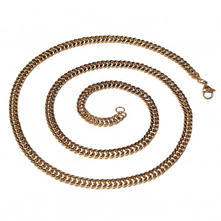 55cm x 4,5mm Gourmet Ketting - Unisex - Verguld RVS - Schakelketting