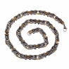 60cm x 8mm Vierkant Koningsketting Heren - Visgraat Desing - RVS Goud/Zilverkleur - Schakelketting