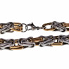 22m x 8mm Vierkant Koningsarmband Heren - Visgraat Desing - RVS Goud/Zilverkleur - Schakelarmband