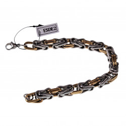 22m x 8mm Vierkant Koningsarmband Heren - Visgraat Desing - RVS Goud/Zilverkleur - Schakelarmband