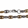 22cm x 6mm Koffieboon Armband Unisex - Bicolor - RVS Goudkleur-Zilverkleur - Schakelarmband