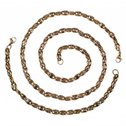 60cm x 6mm Koffieboon Ketting - Verguld RVS - Schakelketting Unisex