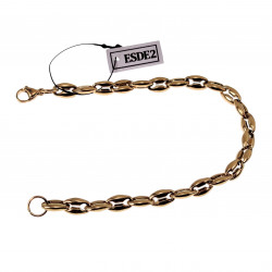 21cm x 6mm Koffieboon Armband Unisex - Verguld RVS - Schakelarmband