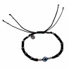 Handgemaakt Armband Zwarte Macramé Armband  Blauw Turks Oog Verstelbaar