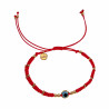 Handgemaakt Armband Rode Macramé Armband met Blauw Oog Verstelbaar