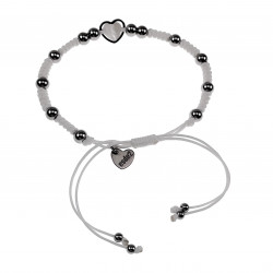Handgemaakt Macramé Armband met Hart - RVS - Dames - Witte Verstelbaar