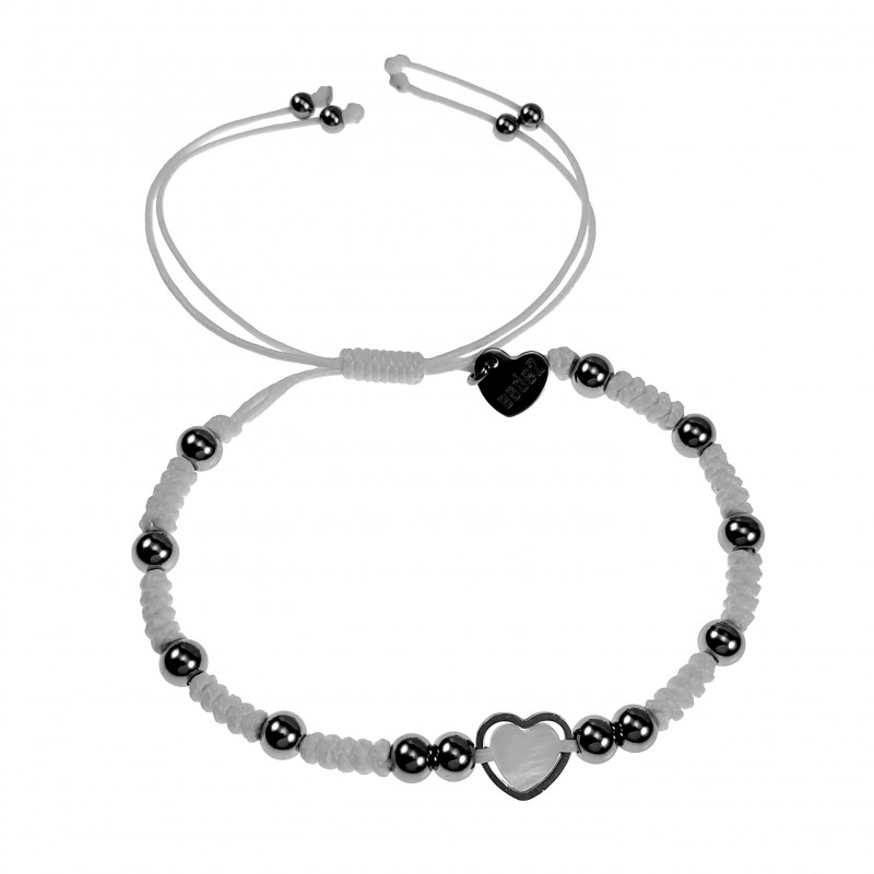 Handgemaakt Macramé Armband met Hart - RVS - Dames - Witte Verstelbaar Handgemaakt Macramé Armband met Hart - RVS - Dames - Witte Verstelbaar