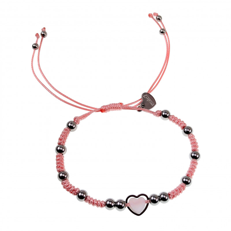 Handgemaakt Macramé Armband met Hart - RVS Dames Lichtroze Verstelbaar Handgemaakt Macramé Armband met Hart - RVS Dames Lichtroze Verstelbaar