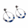 Lange Oorbellen Dames - RVS - Oorbellen met Turkse Oog - Witte-Bluwe