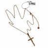 Ketting met Kruis Jesus Dames Verguld RVS - Verstelbaar Kabelketting
