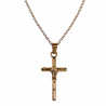 Ketting met Kruis Jesus Dames Verguld RVS - Verstelbaar Kabelketting