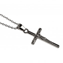 Ketting met Kruis Jesus Dames RVS - Verstelbaar Kabelketting met Hanger
