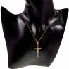 Ketting met Kruis Jesus Dames Verguld RVS - Verstelbaar Kabelketting