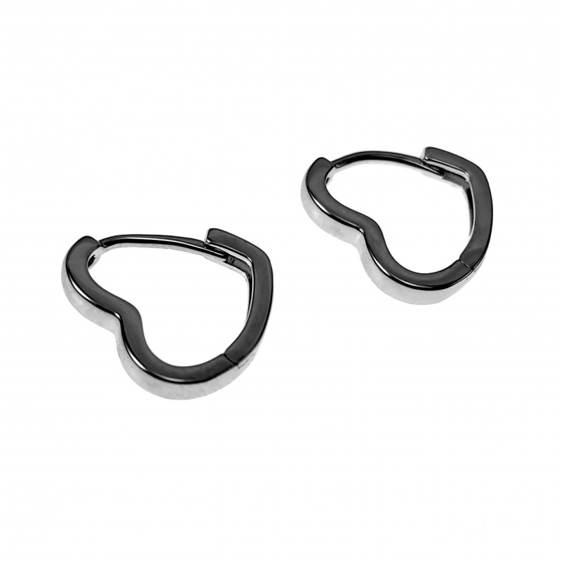 ∅14mm Oorbellen Dames - Hart Oorbellen - Rhodium Platin Hart Oorringen ∅14mm Oorbellen Dames - Hart Oorbellen - Rhodium Platin Hart Oorringen