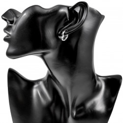 ∅14mm Oorbellen Dames - Hart Oorbellen - Rhodium Platin Hart Oorringen