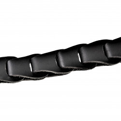 Armband Heren - Zwarte Leren - RVS - Gevlochten Armband