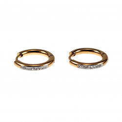 ∅17mm Oorbellen Dames - Verguld RVS - Oorringen met Strass