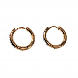 ∅17mm Oorbellen Dames - Verguld RVS - Oorringen met Strass