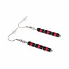 Oorhangers Dames - Natuurstenen Zwart - Rood - RVS - Lange Oorbellen