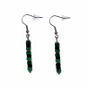 Oorhangers Dames - Natuurstenen Groen - Zwart - RVS - Lange Oorbellen
