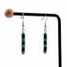 Oorhangers Dames - Natuurstenen Groen - Zwart - RVS - Lange Oorbellen