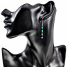 Oorhangers Dames - Natuurstenen Groen - Zwart - RVS - Lange Oorbellen
