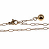 14K Verguld RVS Paperclip Schakelsarmband met Bol Hanger Verstelbaar