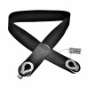 Smalle Elastische Riem Zwarte Zilver/Zwart Ringontwerp met Koord