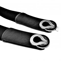 Smalle Elastische Riem Zwarte Zilver/Zwart Ringontwerp met Koord