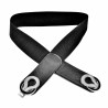 Smalle Elastische Riem Zwarte Zilver/Zwart Ringontwerp met Koord