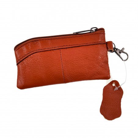 Sleuteletui Portemonnee Oranjebruin Leren Autosleutel Etui Sleuteltasje