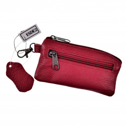 Langwerpig Sleuteletui Portemonnee Dames - Bordeauxrood Leren - Autosleutel Etui Unisex - Sleuteltasje Heren