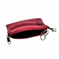 Langwerpig Sleuteletui Portemonnee Dames - Bordeauxrood Leren - Autosleutel Etui Unisex - Sleuteltasje Heren