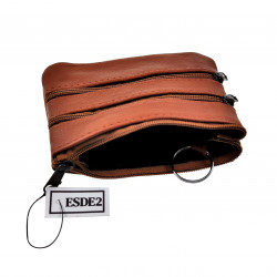 Sleuteletui Portemonnee Bruin Leren Autosleutel Etui Unisex Sleuteltasje