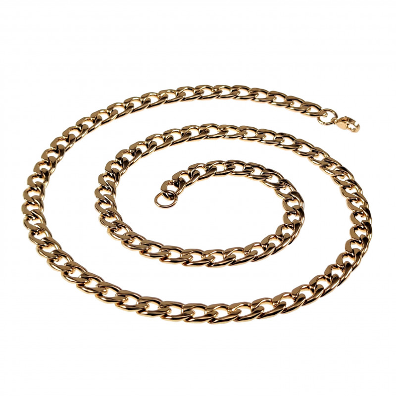 60cm x 7,5mm Cubaanse Ketting Unisex - Verguld RVS - Schakelsketting 60cm x 7,5mm Cubaanse Ketting Unisex - Verguld RVS - Schakelsketting
