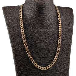 60cm x 7,5mm Cubaanse Ketting Unisex - Verguld RVS - Schakelsketting