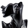 ∅14mm Oorbellen met Agaatkralen Hanger Dames - Zwarte PVD Coating RVS
