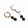 ∅14mm Oorbellen met Agaatkralen Hanger Dames - Verguld RVS Oorringen