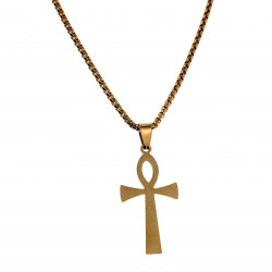 Egyptische Kruis Hanger Unisex Verguld Geborsteld RVS Ankh-Kruishanger