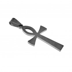 Jasseron-ketting + Ankh-Kruis Hanger Unisex Geborsteld RVS