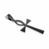 Jasseron-ketting + Ankh-Kruis Hanger Unisex Geborsteld RVS