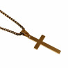 47cm x 20mm Kruis Hanger Unisex - Verguld Geborsteld RVS - Kruishanger