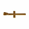 60cm Jasseron Ketting + 47cm Kruis Hanger Unisex Verguld Geborsteld RVS