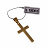 60cm Jasseron Ketting + 47cm Kruis Hanger Unisex Verguld Geborsteld RVS