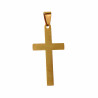 60cm Jasseron Ketting + 35cm Kruis Hanger Unisex Verguld Geborsteld RVS
