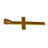 60cm Jasseron Ketting + 35cm Kruis Hanger Unisex Verguld Geborsteld RVS