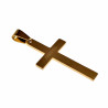 60cm Jasseron Ketting + 35cm Kruis Hanger Unisex Verguld Geborsteld RVS