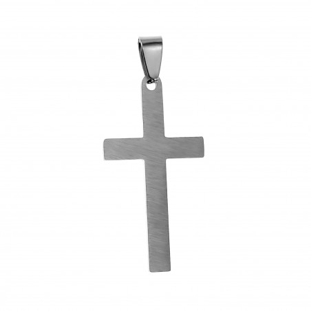 35cm x 18mm Kruis Hanger Unisex - Geborsteld RVS - Kruishanger