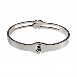 Bangle Dames - RVS - Stijve Armband met Hart en Zirkonias